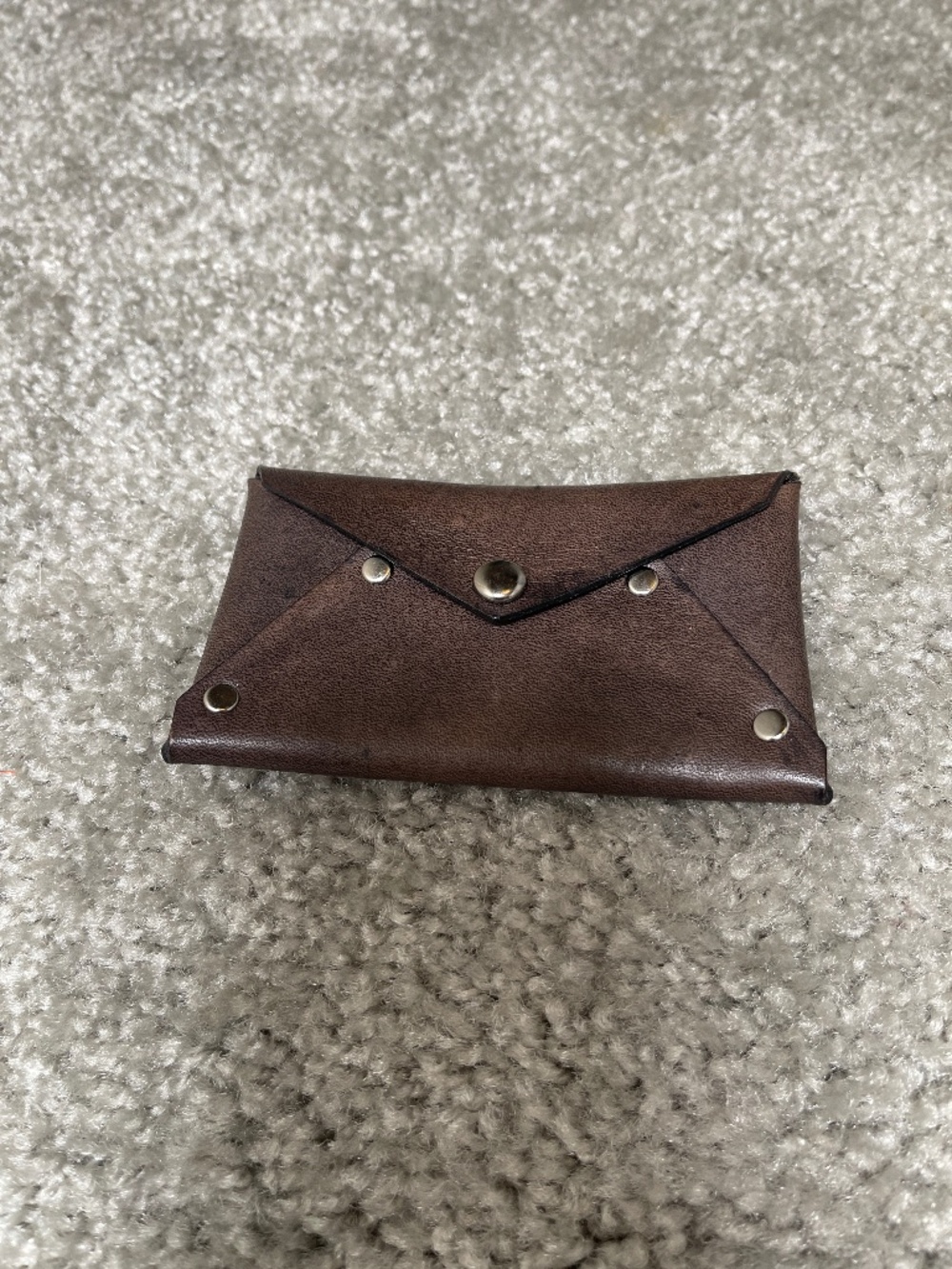 New handmade black leather envelope-style wallet (unisex)
